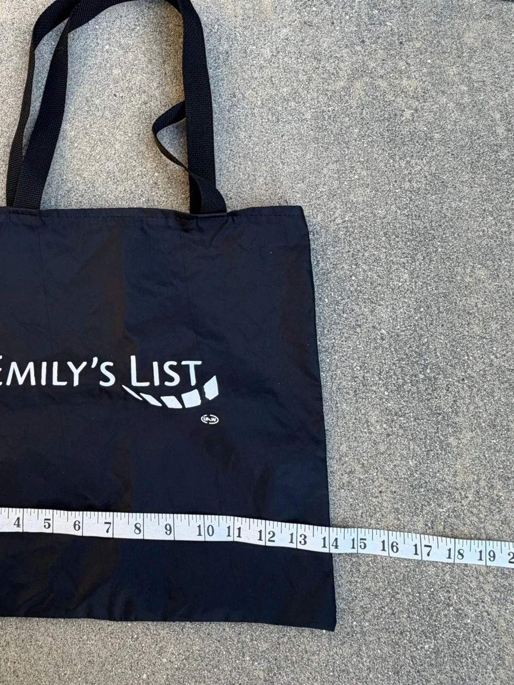 Emily’s List Black Nylon Reusable Women's Tote 14x14